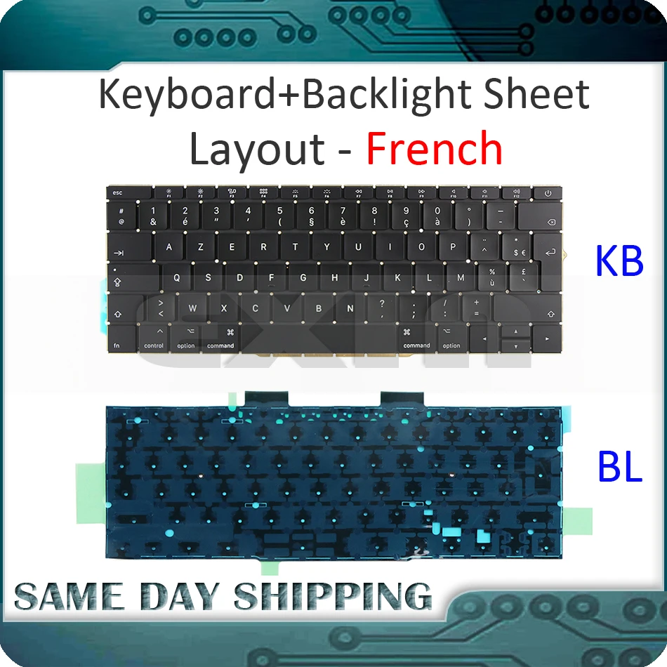 Оригинальный новый ноутбук A1708 Azerty раскладка FR Клавиатура с подсветкой для Macbook