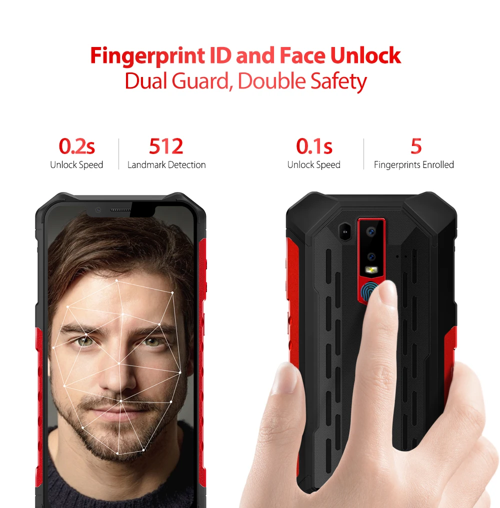 Мобильный телефон Ulefone Armor 6E, 6,2 дюймов, 4 Гб ОЗУ, 64 Гб ПЗУ, Восьмиядерный процессор Helio P70, Android 9,0, две sim-карты, Беспроводная зарядка, смартфон