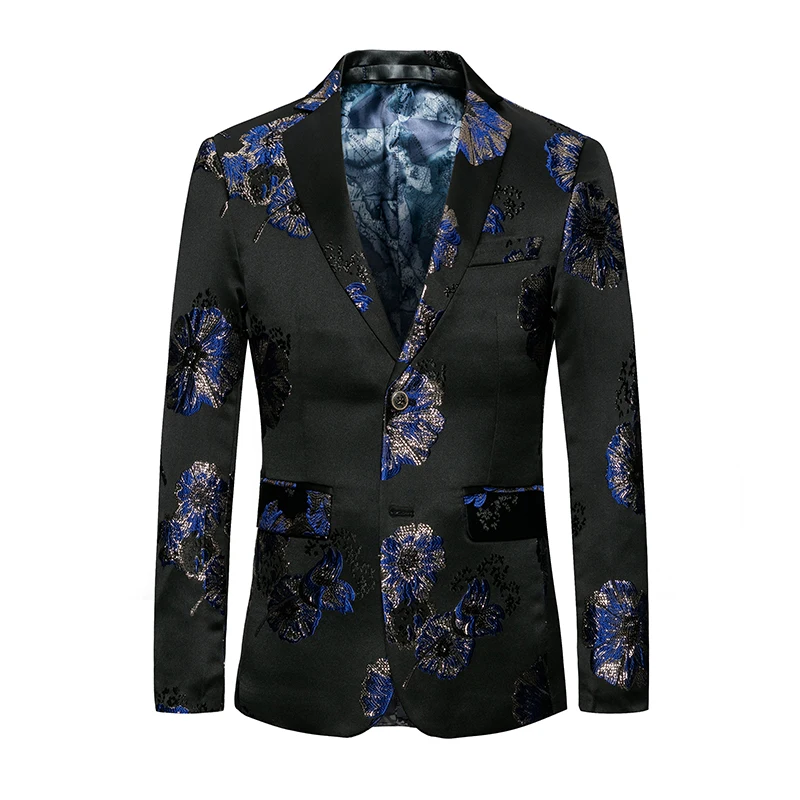 LONMMY 4XL 5XL 6XL Винтаж Цветок для мужчин Блейзер Slim fit две пуговицы свадебное платье костюм повседневное осень s цветочный блейзер весн