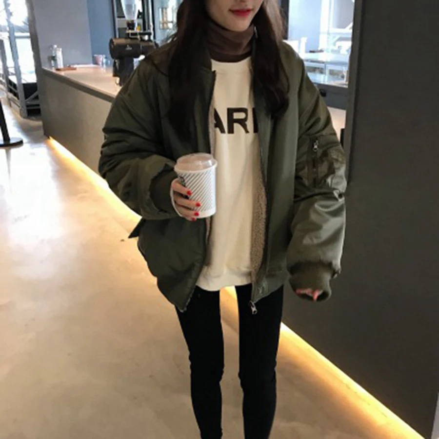Женская куртка с плюшевой подкладкой Harajuku свободная повседневная уличная