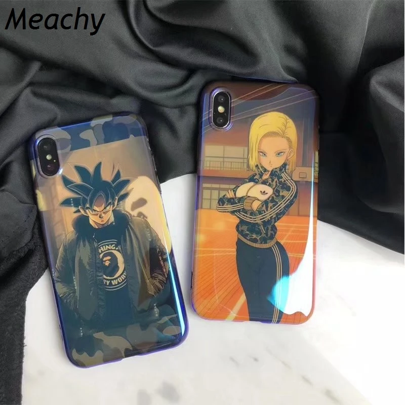 Meachy мультфильм Жемчуг дракона Чехлы для iPhone 7 XS MAX XR милый Гоку Камуфляж