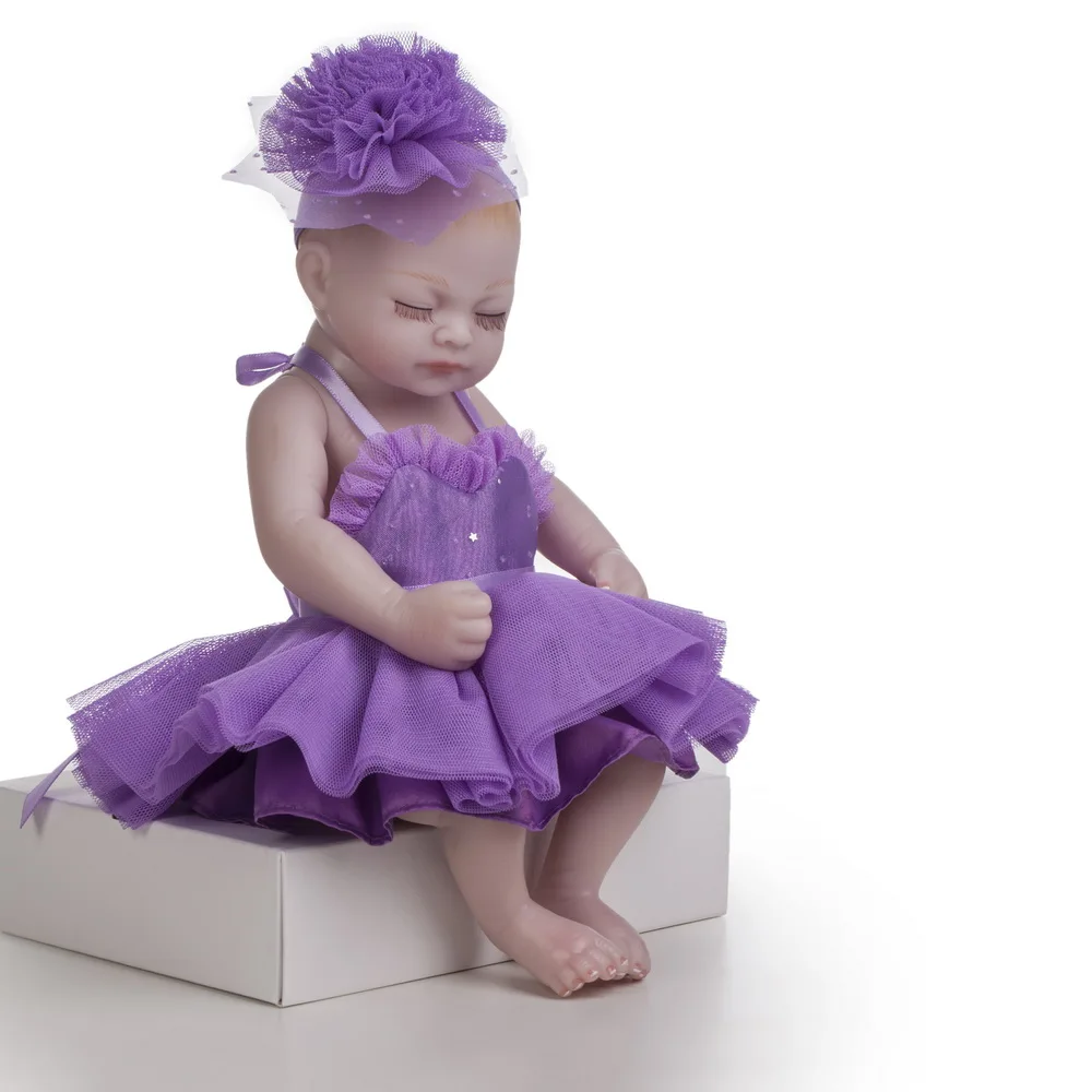 28 см Милые силиконовые куклы Reborn Baby закрытые глаза ручная работа реалистичные