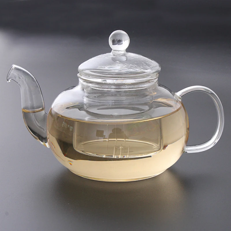 Прозрачный стеклянный цветочный чайник фильтрованный с лимоном бутылка для