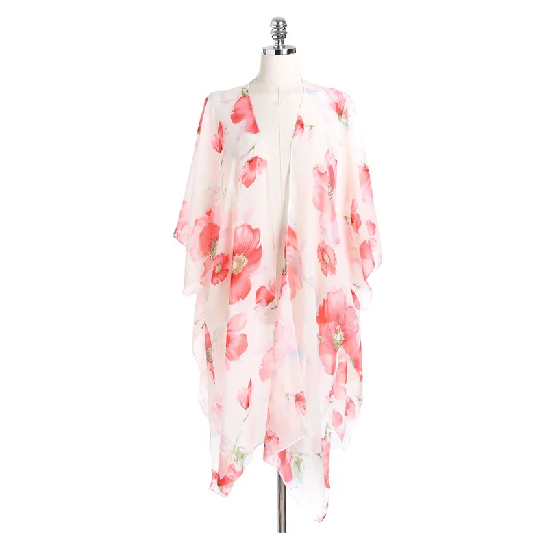 New chiffon poppies beach cardigan bikini swimsuit jacket blouse | Аксессуары для одежды