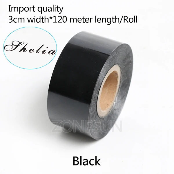 3cm black ZONESUN 3 см золото серебро Красная роза горячего тиснения фольги бумага прозрачный цвет ширина/рулон Индивидуальный размер DTY латунная форма фольга 120 м - Цвет: 3cm black