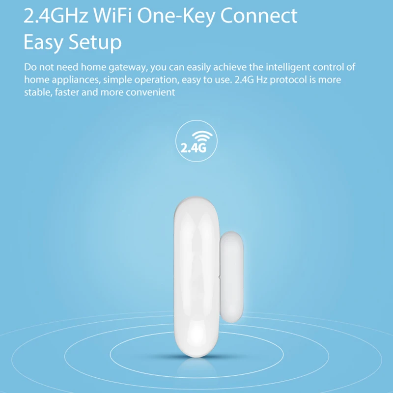Детектор дверей/окон для дома Wi-Fi сенсор с уведомлениями от приложения работает