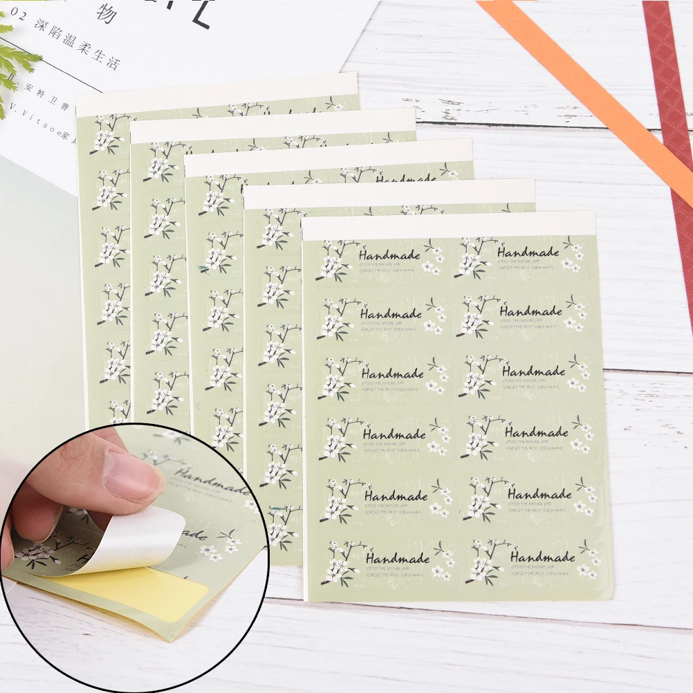 

60PCS/5sheets Fresh Style Flower Hand Made Seal Sticker High Quality Handmade Gift Label Sticker