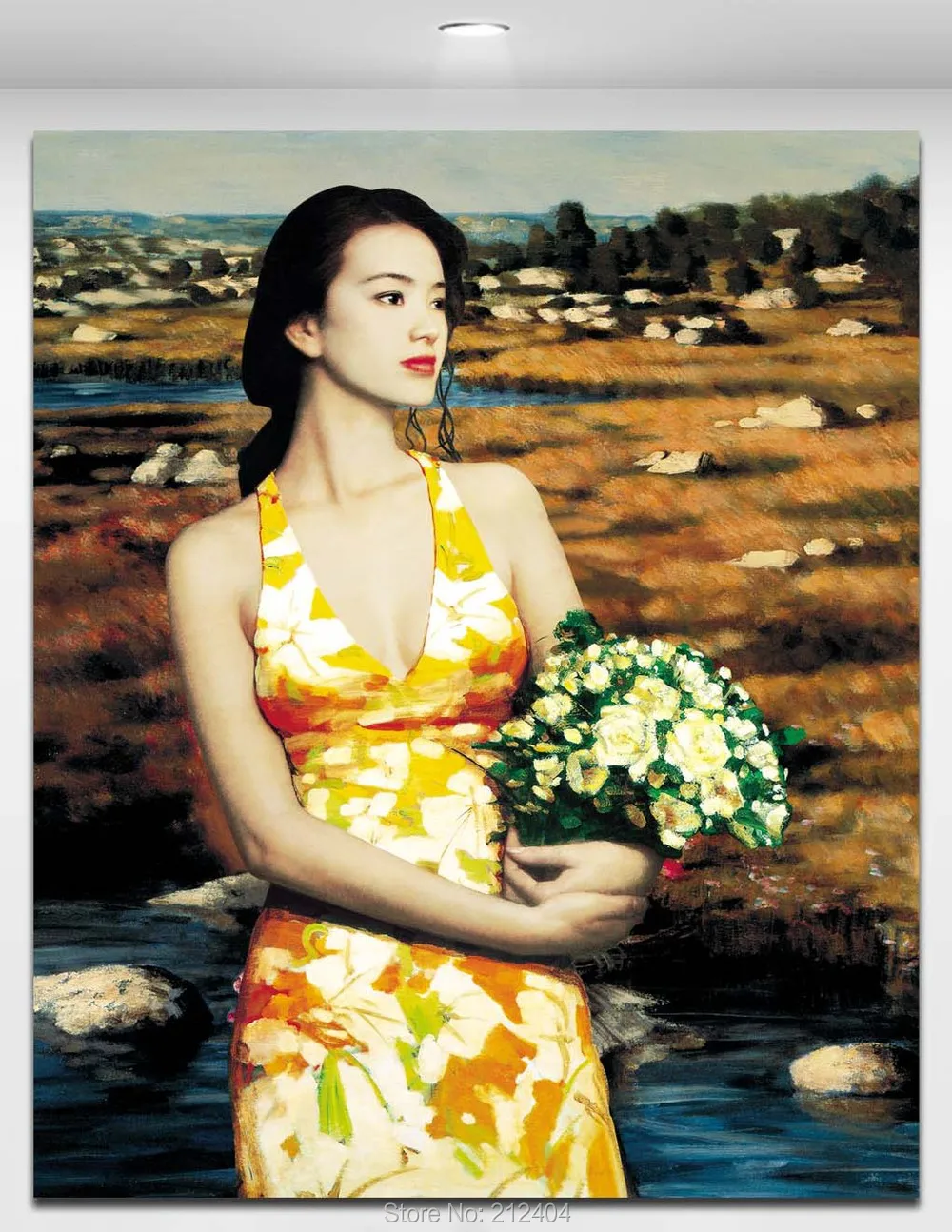 Классическая картина маслом для китайской девушки на камне красивая женщина без