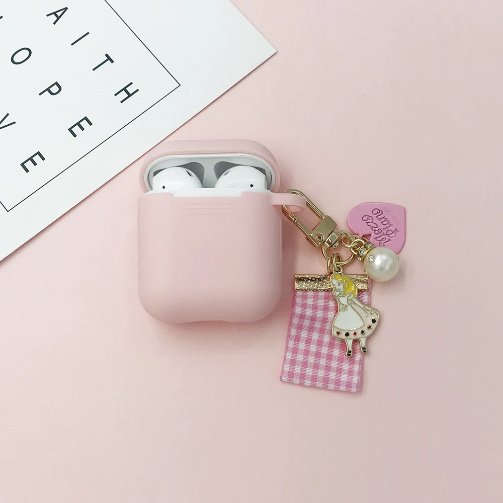 Мультфильм девушка защитный чехол для AirPods силиконовые bluetooth наушники чехол для Apple зарядное устройство для AirPods коробка крышка Анти-потеря подарок