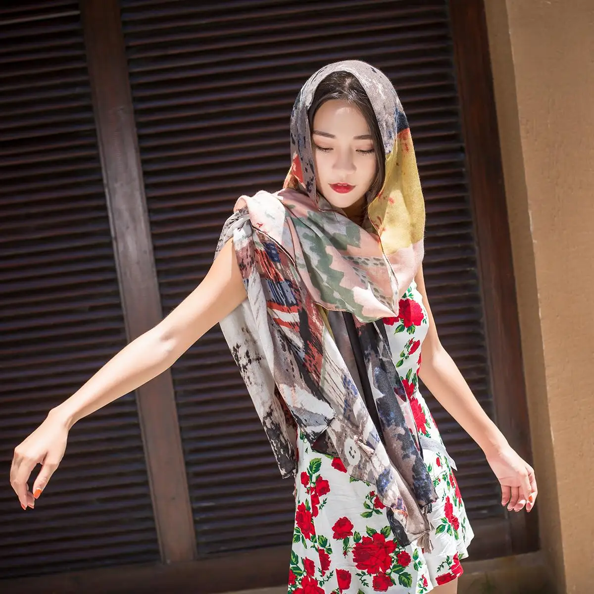 Summer Fashion Grid Shawl Scarf Travel Sunscreen Beach Towel | Аксессуары для одежды