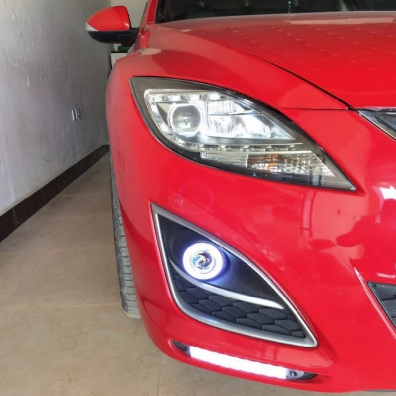 Авто Стайлинг для Mazda 6 2010 2013 светодиодный COB Ангельские глазки DRL желтый сигнал