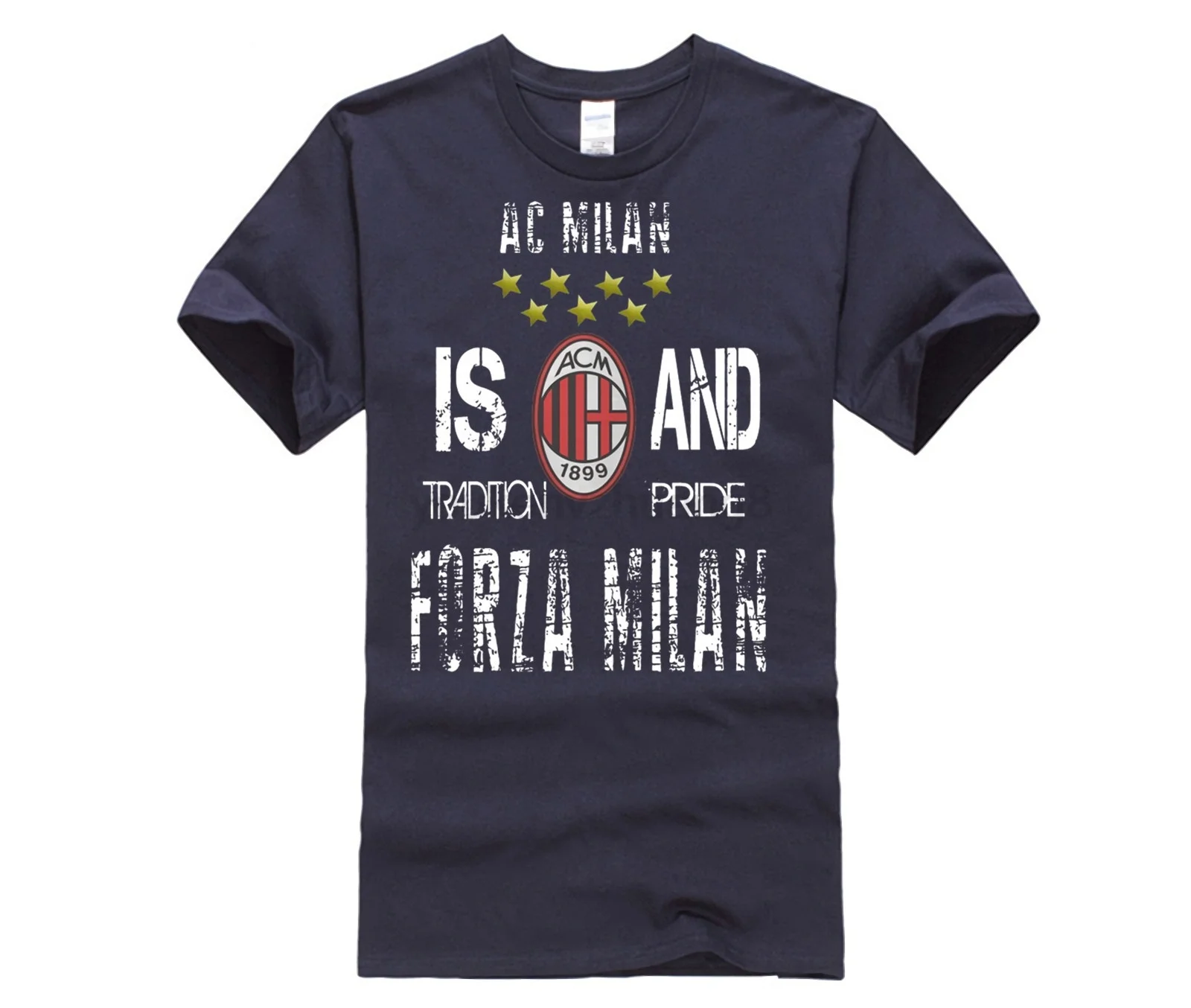 Горячие предложения забавная футболка Ac Milan наша гордость мужская с коротким