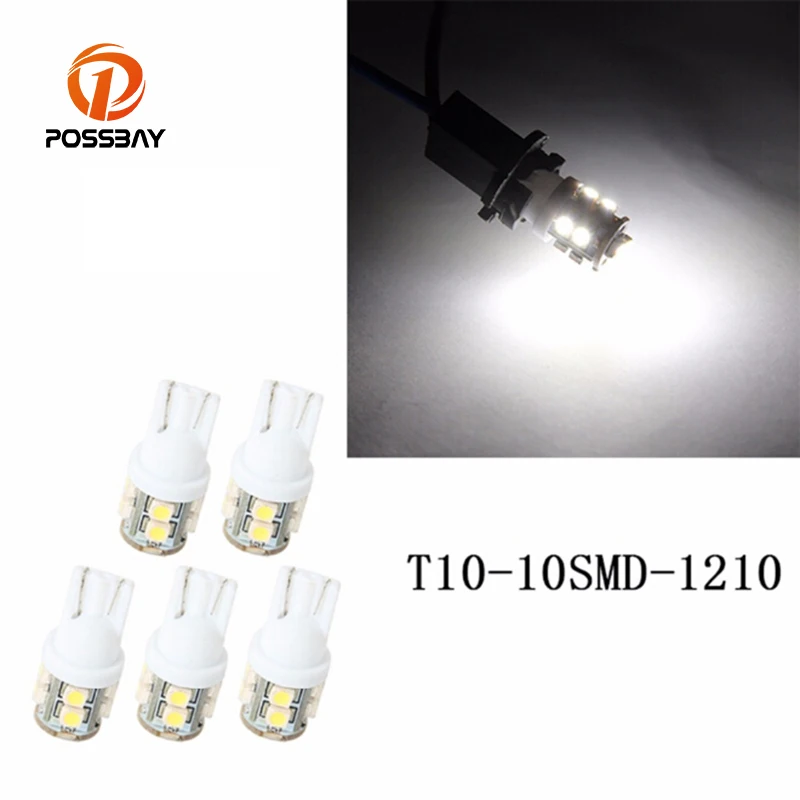 Posbay высококачественный автомобильный светодиодный белый светильник T10 10 SMD 1210