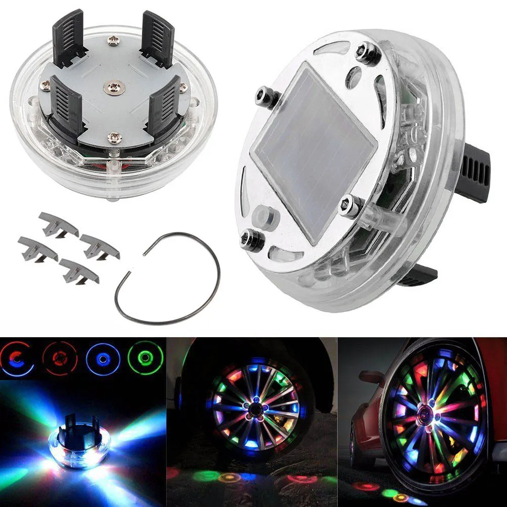 4 шт + алюминий 12 светодиодный RGB Солнечная лампа для шин Авто энергосберегающая