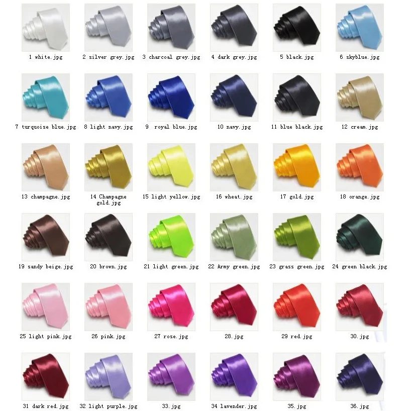 Тонкий мужской галстук HOOYI 2019 однотонный из полиэстера 36 цветов|skinny tie|ties skinnyslim tie |