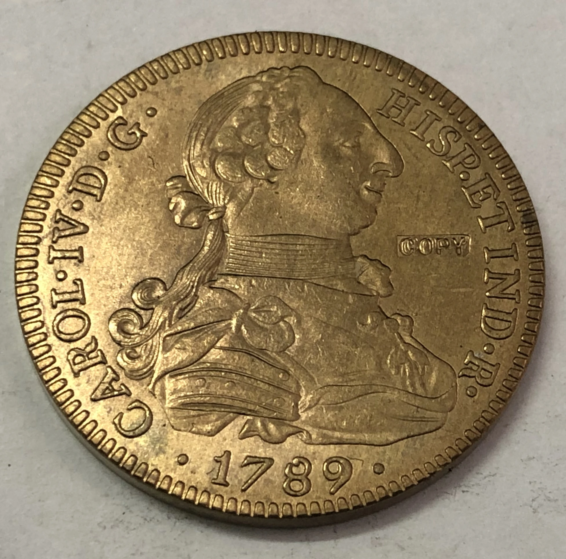 1789 золото, имитация монеты, 8 Escudos-Carlos III