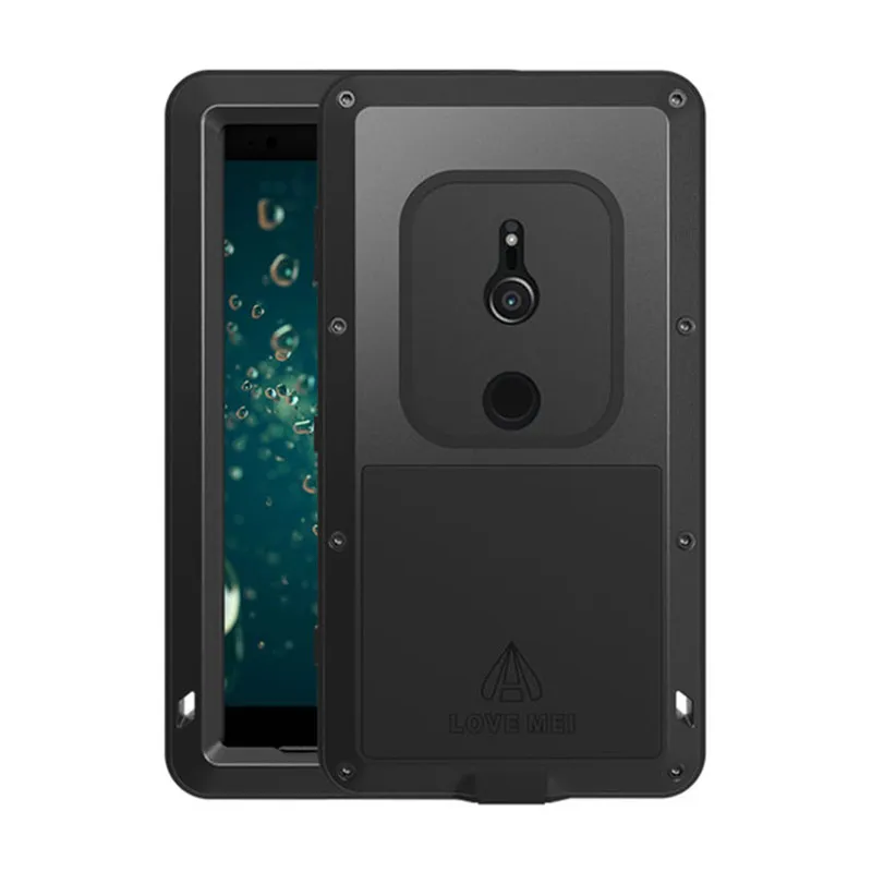 Чехол для Sony Xperia XZ2 противоударный алюминиевый металлический полноразмерный