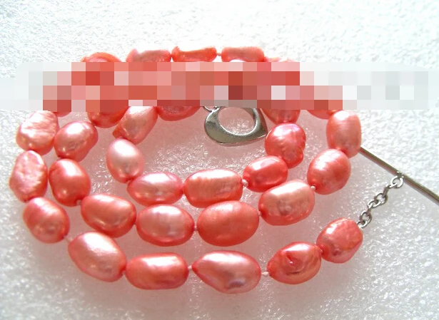 10308 блестящее розовое ожерелье из натурального жемчуга в стиле барокко |