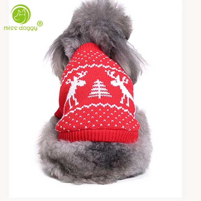Merry Christmas Red Elk Decoration Puppy Pet Dog Vest Sweater Clothes Home Party Great Autumn Winter Coat 20A |