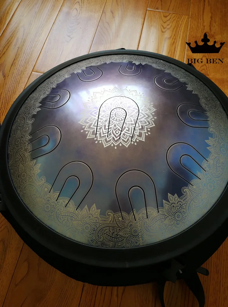 Ручной работы hank drum HandPan 14 дюймов двойной тон язык уличный художественный барабан ручной ударный музыкальный инструмент барабан