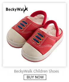 BeckyWalk детские тапочки с мультяшными ушками; зимние плюшевые домашние тапочки для девочек и мальчиков; милые детские теплые домашние тапочки; CSH696