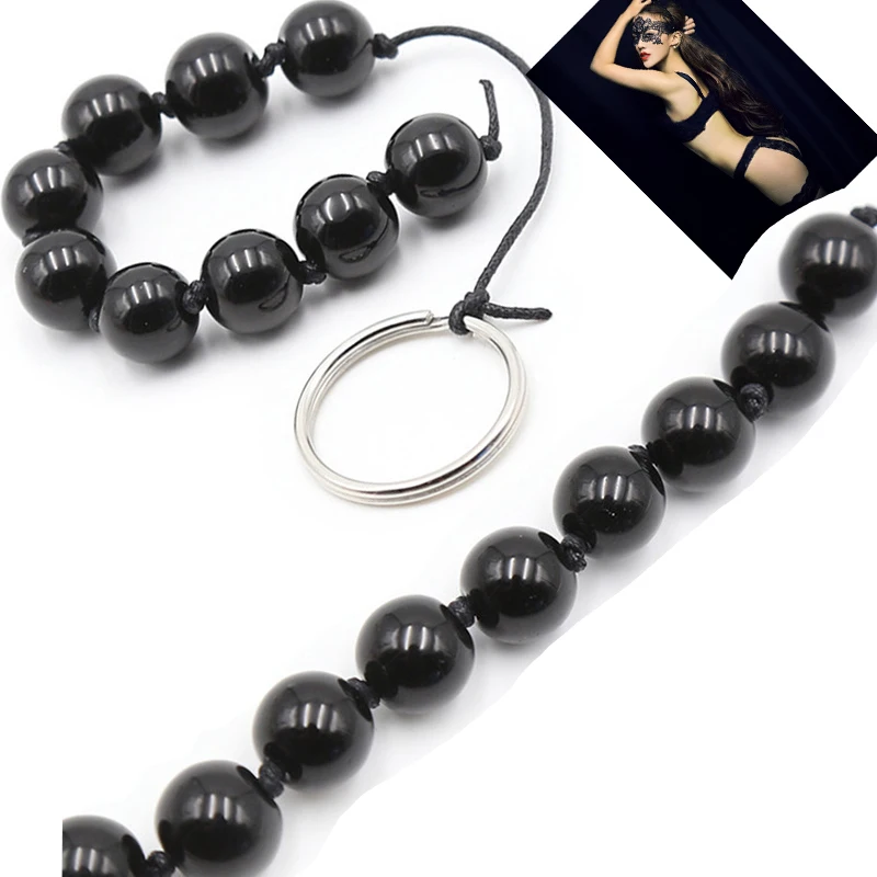 Секс игрушки черное стекло хрустальный шар Анальная пробка длинные анальные