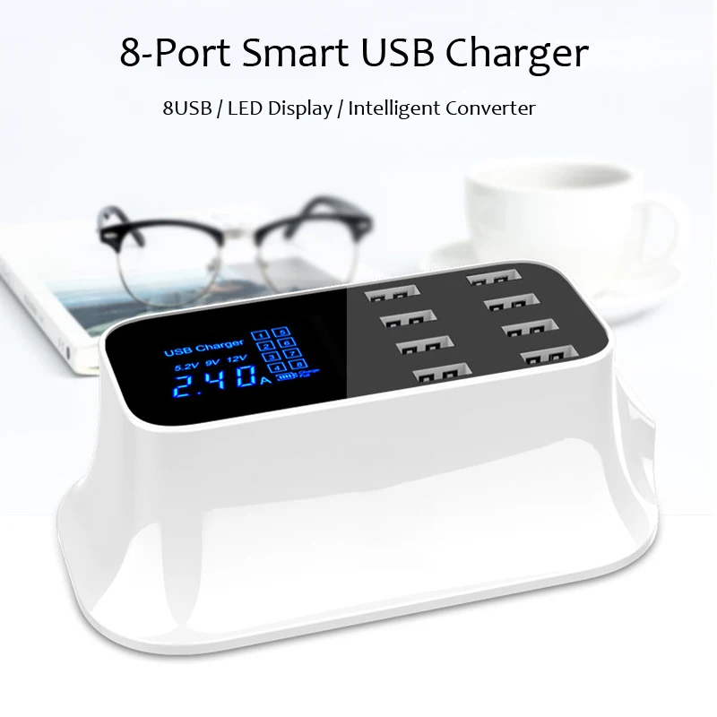 Быстрая зарядка USB зарядное устройство для iPhone Xiaomi Samsung планшетный ПК 8 портовый
