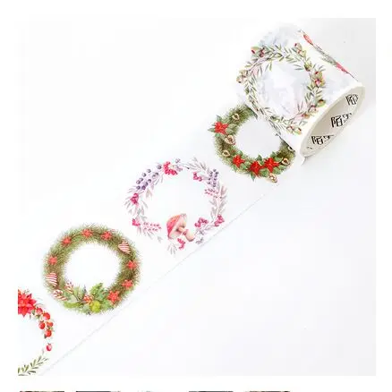 christmas garland Золотая Рождественская Карнавальная серия рождественские листья гирлянда Снежинка ночной дом васи лента DIY планировщик для скрапбукинга Маскировочная лента - Цвет: christmas garland