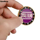 Новые покерные карты Защитная металлическая маркерная монета с пластиковой крышкой Техасский покер чип монета Дилер Кнопка для покера-маленькая штора