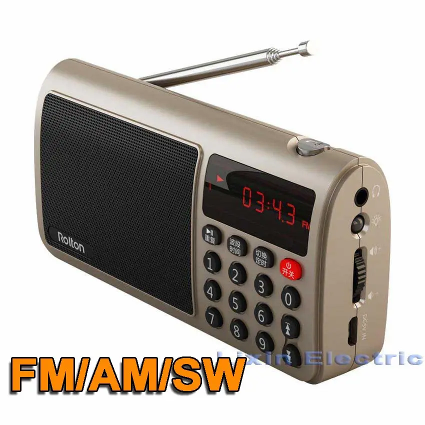 Портативная колонка Rolton T50 радио FM/AM/SW Mp3 музыкальный плеер tf карта WAV Play динамик и