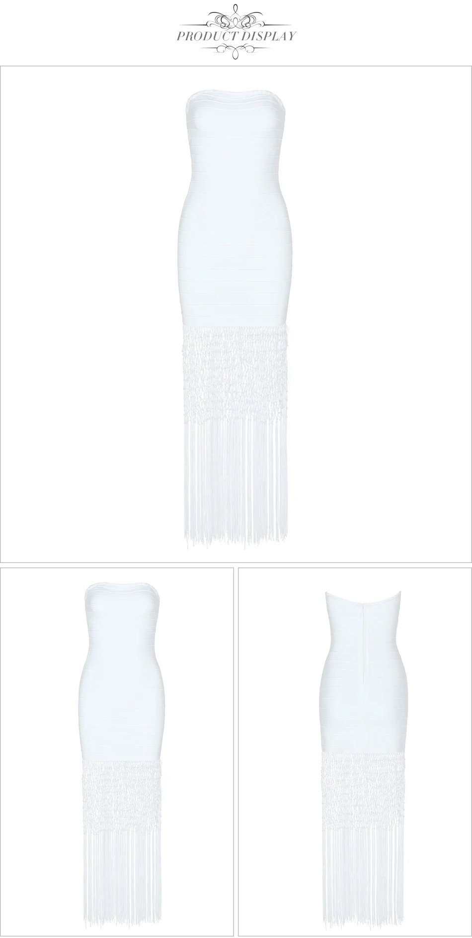 Adyce новое летнее облегающее Бандажное платье для женщин Vestidos белое с кисточками без бретелек макси Клубное платье вечернее платье в стиле знаменитостей