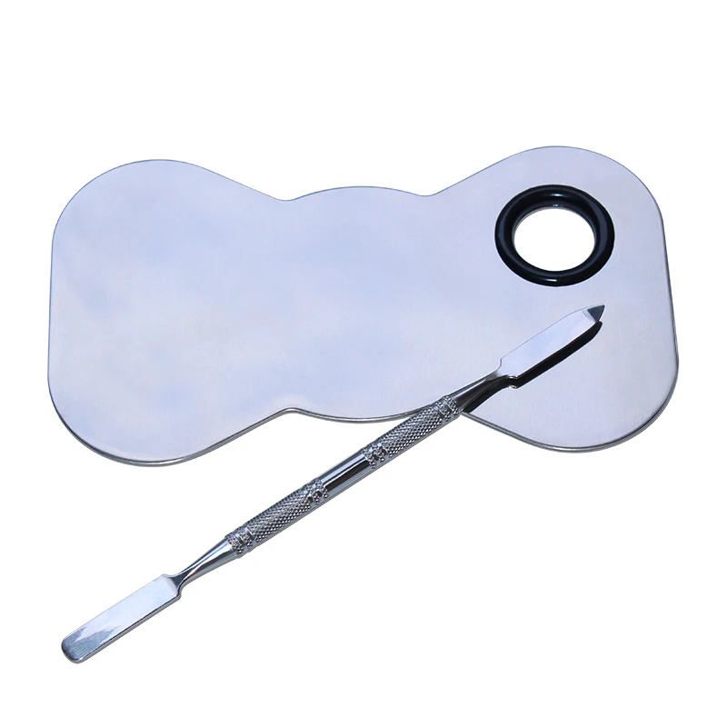 

Professional Mixing Palette Stainless Steel Nail Art Polish Mixing Plate Foundation Eye Shadow Mixing Palette Spatula Tool