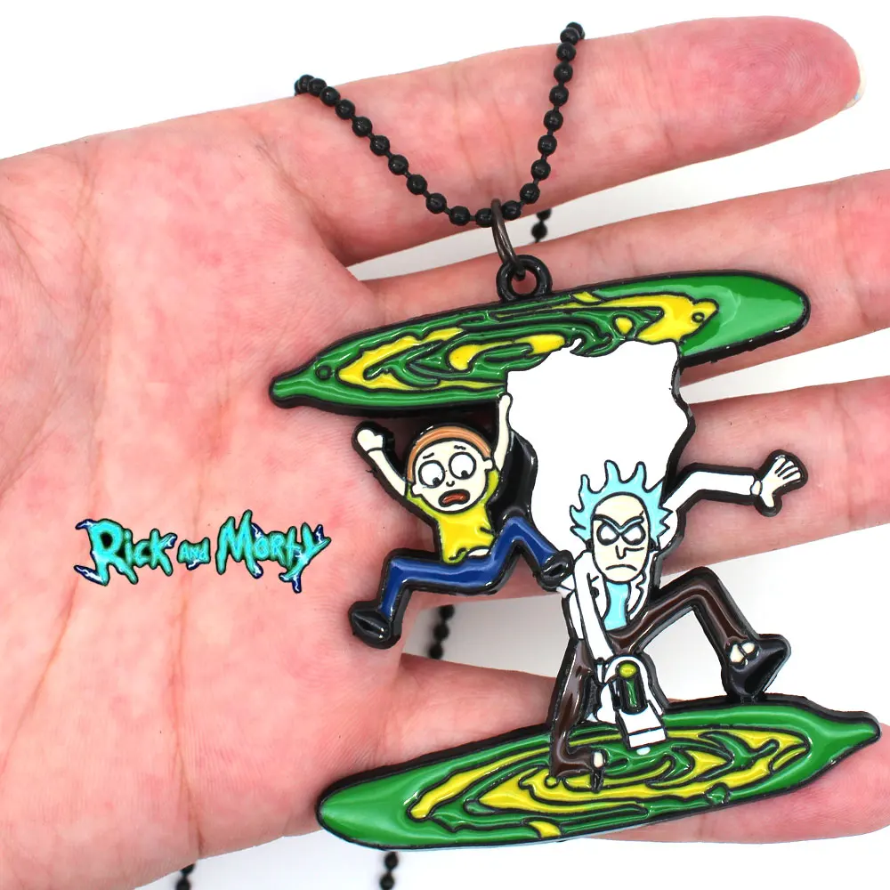 Giancomics новый для Рика и Морти крутой Металлический Зеленый сплав брелок ожерелье