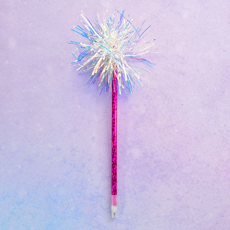 Beautiful Cute Rainbow Colors Silk Ball Pen Iridescent Laser Ballpoint Pen for Kids School Stationery Gift Korean Supplies - Цвет: Белый