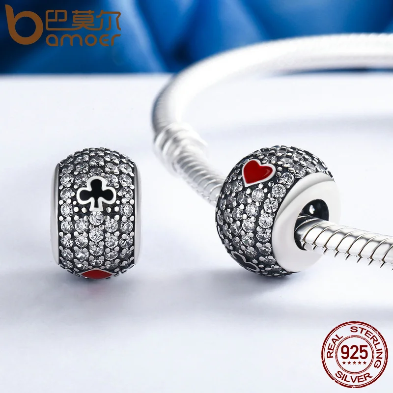 BAMOER, новая коллекция, подлинные 925 пробы, серебро, Forever Love, покерные бусинки, подходят для браслетов, ювелирных изделий, подарок SCC153