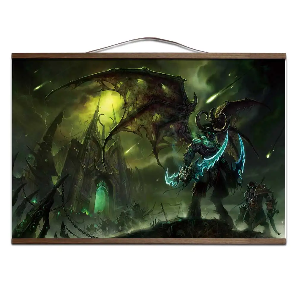 2 Плакат для World of Warcrafts lllidan Stormrage постеры печати на холсте украшения живопись с твердой древесины Висячие свиток - Цвет: 2