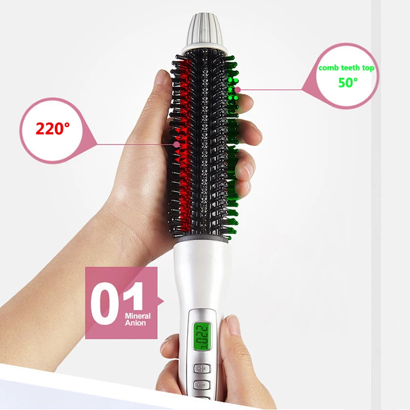 NewView керамика анион волос щетка для завивки кисточки ЖК дисплей керлинг/Straighting