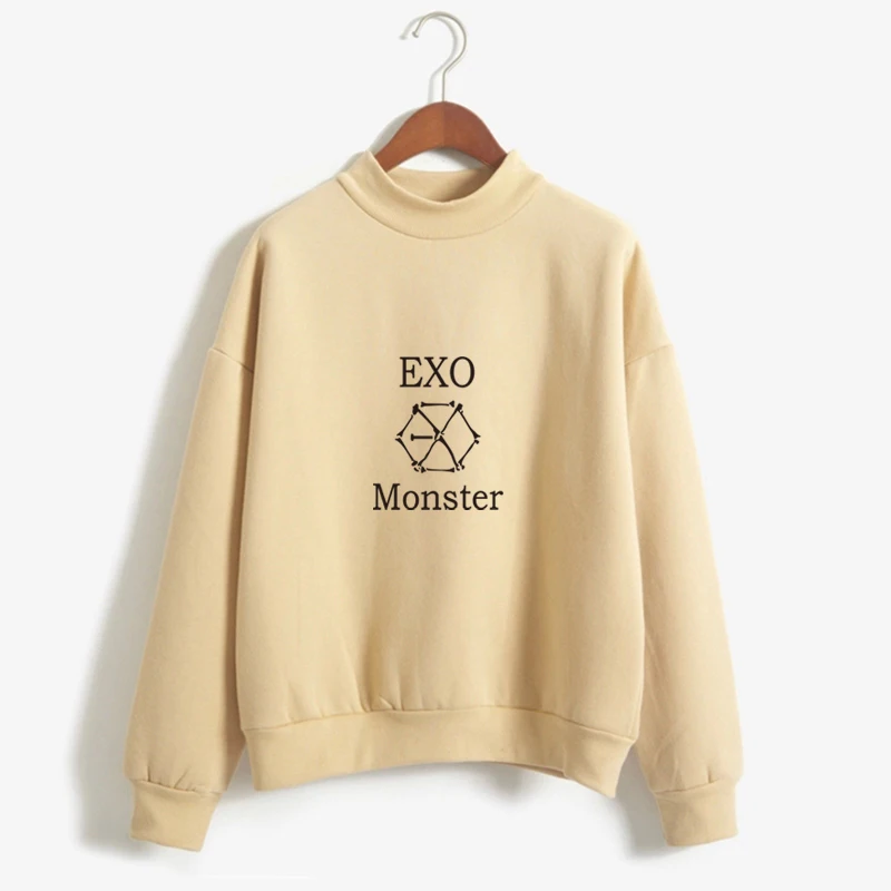 Kpop Exo толстовки для женщин Harajuku флисовый пуловер с длинными рукавами хип-хоп