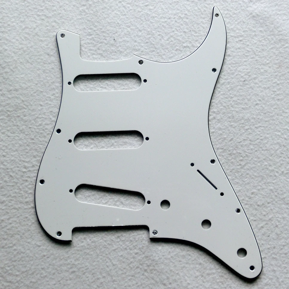 11 Отверстия США Стандартный 3ply SSS Винтаж белый Гитары pickguards SSH patchment st гвардии
