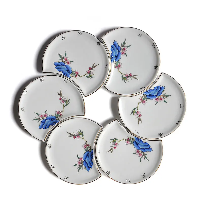 2 шт./лот подставки для чашек керамические фарфоровые рельефные чашки поднос