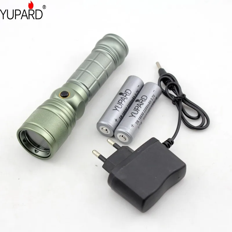 Yupard xm l T6 Регулируемая Увеличить фонарик Q5 светодиодный фиолетовый свет