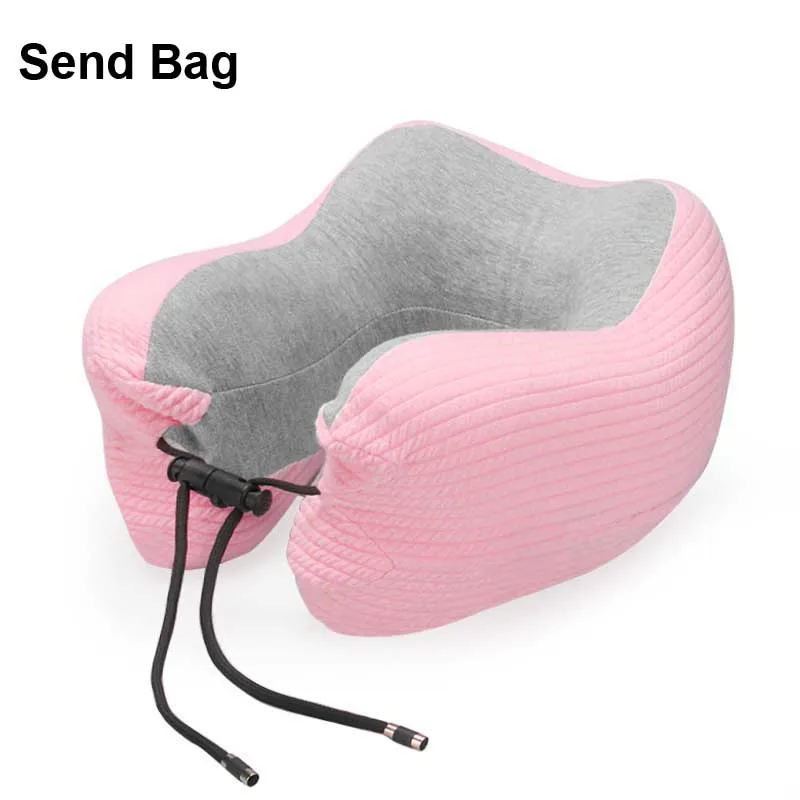 pink(bag) U-образная подушка для путешествий на шею для автомобиля, для путешествий, Воздушный самолет, для офиса, пены памяти, подушка для дома, подголовник - Цвет: pink(bag)