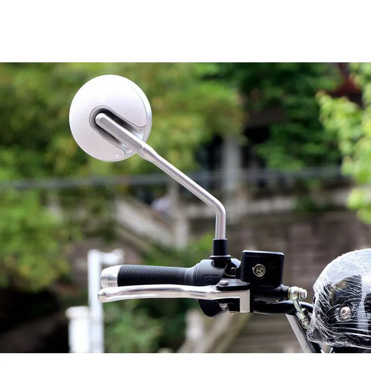 1 пара белый круглый moto rcycle зеркало 10 мм 8 Винт rbike боковые зеркала заднего вида