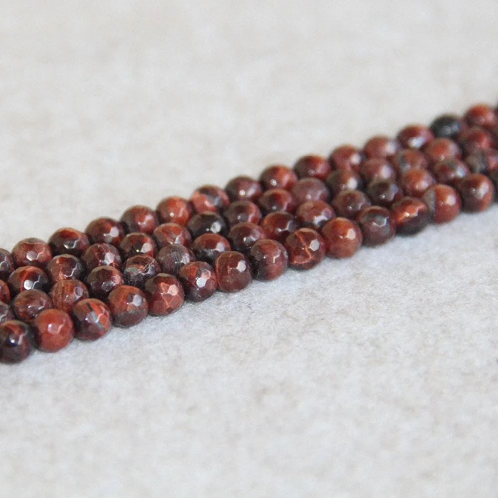 6mm Accessory Crafts Parts Red Tiger Eyes Chalcedony Stone Round Tigereye Beads Faceted 15inch DIY Jewelry Making Fitting Female | Украшения