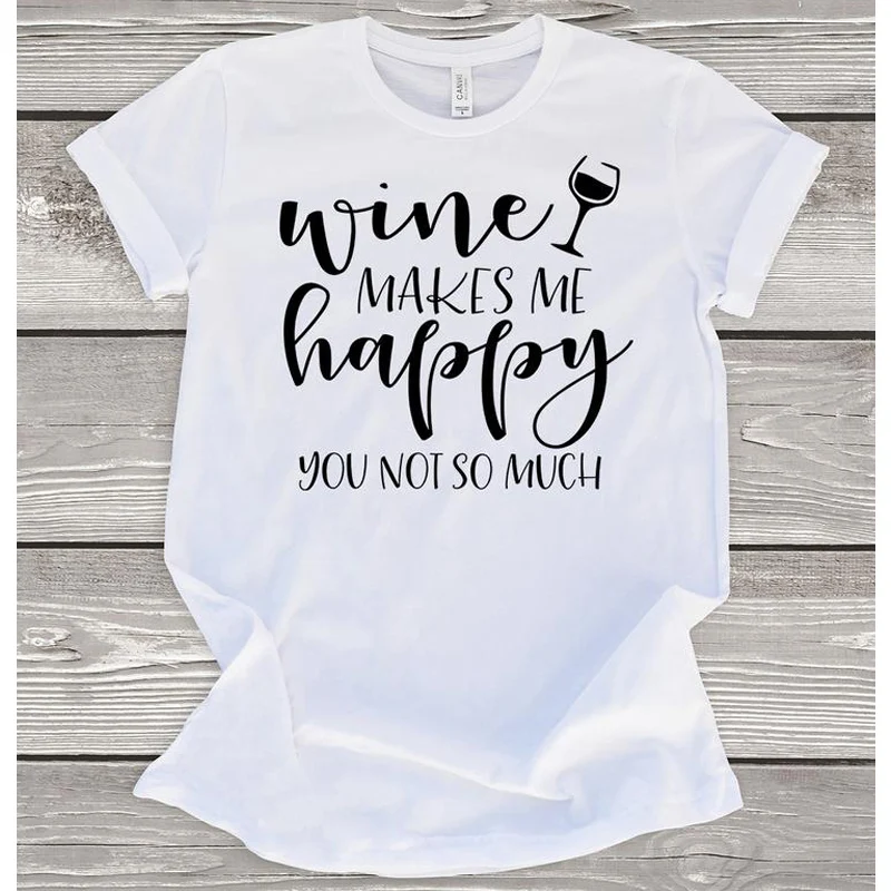 Забавная футболка Wine making Me Happy You Not So Much Повседневная летняя с вырезом лодочкой и