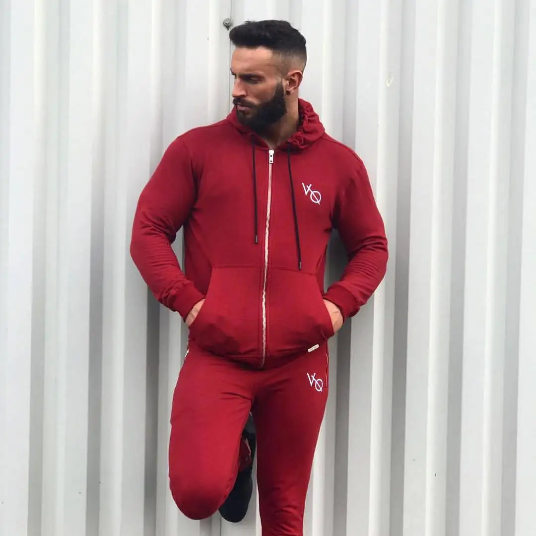 Весенняя Мужская спортивная одежда спортивный костюм толстовка с капюшоном на