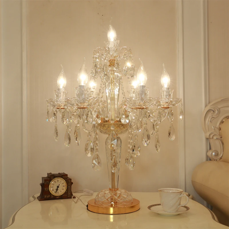 Candelabro de cristal moderno para el hogar, iluminación colgante de cristal para sala de estar, dormitorio, restaurante, lámpara de vela