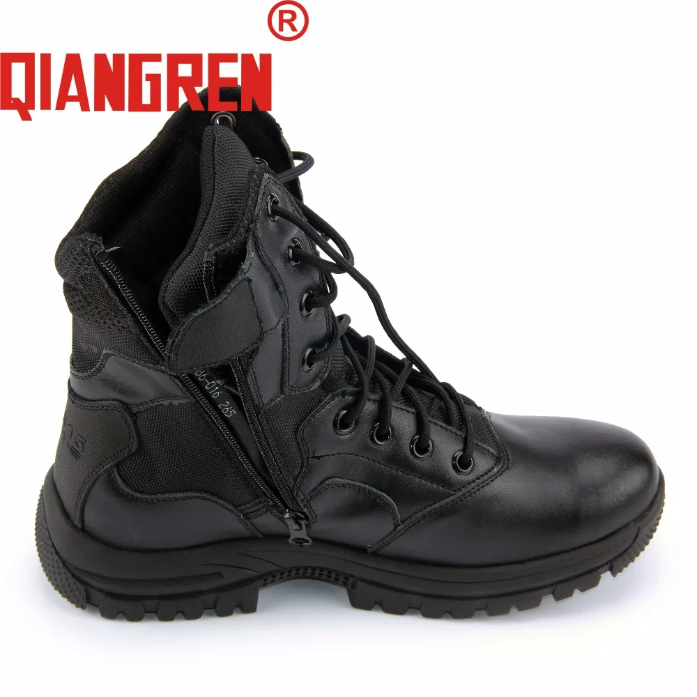 QIANGREN Military Brand Men's Spring Autumn Genuine Cow Leather Mush Rubber Tactical Boots Outdoors Anti-ski Army Botas Militar |