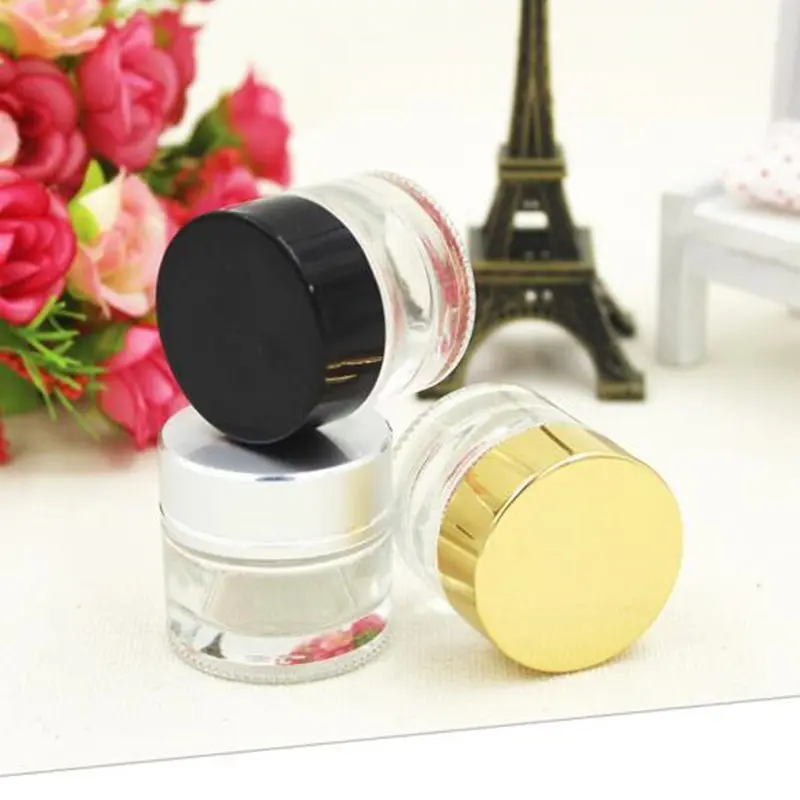 

glass jar,10ml cosmetic container with aluminum lids,10g glass cream jar bottle,sample glass jar