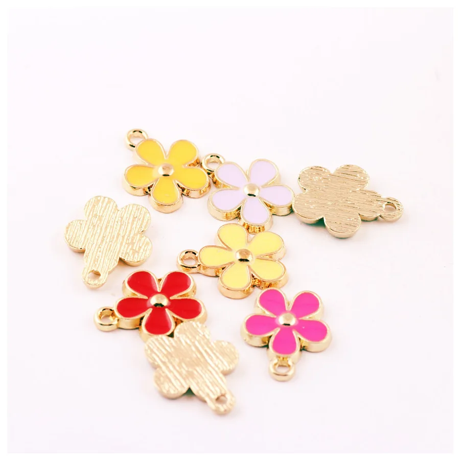 20 шт./лот Новые Подвески в виде капли горячего масла Цветы эмалевые Подвеска из